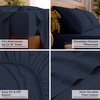 image:imageMellanni Queen Sheet Set  6Piece Iconic Collection Bedding  Including 4 Pillowcases 16Inch Deep Pocket Easy Care Extra Soft Cooling Sheets Brushed Microfiber  White1959 Navy Blue