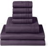 image:imageMellanni Queen Sheet Set  6Piece Iconic Collection Bedding  Including 4 Pillowcases 16Inch Deep Pocket Easy Care Extra Soft Cooling Sheets Brushed Microfiber  White1952 Purple