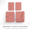 image:imageMellanni Queen Sheet Set  6Piece Iconic Collection Bedding  Including 4 Pillowcases 16Inch Deep Pocket Easy Care Extra Soft Cooling Sheets Brushed Microfiber  White1621 Coral