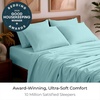 image:imageMellanni Queen Sheet Set  6Piece Iconic Collection Bedding  Including 4 Pillowcases 16Inch Deep Pocket Easy Care Extra Soft Cooling Sheets Brushed Microfiber  White1524 Aqua