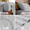image:imageMellanni Queen Sheet Set  6Piece Iconic Collection Bedding  Including 4 Pillowcases 16Inch Deep Pocket Easy Care Extra Soft Cooling Sheets Brushed Microfiber  White1364 Light Gray