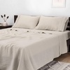 image:imageMellanni 100 Linen Queen Sheets Set  Natural Sheets for Bed Set  Linen Bedding  Fits up to 16 Mattress Queen Natural