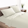 image:imageMellanni 400TC Cotton Sateen Sheets Queen Denim Blue 4 Piece Set  Smooth 100 cotton weave 15 in fitted pocket flat 90 x 102 2 pillowcases machine washable denim blue beddingIvory