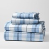 image:imageMellanni Cotton Flannel Sheet Set  Double Brushed for Added Softness amp Comfort  Deep Pocket Fitted Sheet up to 16 4 Piece Set Queen WhiteF970 Light Blue Plaid