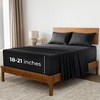 image:imageMellanni Extra Deep Queen Sheets  4 PC Iconic Collection Bedding  Hotel Luxury Ultra Soft Cooling Bed Sheets  Wrinkle Fade Stain Resistant Queen Black