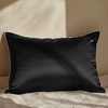 image:imageMellanni Pure Silk Pillowcase Standard Size  Perfect for Hair and Skin  Preventing Wrinkles  Easy Care  Naturally Cooling Silk Pillow Cover with Hidden Zipper Standard PinkBlack  White Piping