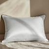 image:imageMellanni Pure Silk Pillowcase Standard Size  Perfect for Hair and Skin  Preventing Wrinkles  Easy Care  Naturally Cooling Silk Pillow Cover with Hidden Zipper Standard PinkWhite  Black Piping