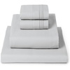 image:imageMellanni Queen Sheet Set  6Piece Iconic Collection Bedding  Including 4 Pillowcases 16Inch Deep Pocket Easy Care Extra Soft Cooling Sheets Brushed Microfiber  White1364 Light Gray