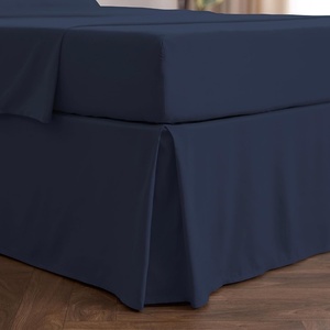 image:imageMellanni Bed Skirt Queen Size  Tailored Drop Bed Skirting  15Inch Pleated Dust Ruffle  Hotel Luxury Bedding  Wrinkle Fade Stain Resistant  1 Bedskirt Queen White1959 Navy Blue
