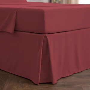 image:imageMellanni Bed Skirt Queen Size  Tailored Drop Bed Skirting  15Inch Pleated Dust Ruffle  Hotel Luxury Bedding  Wrinkle Fade Stain Resistant  1 Bedskirt Queen White1752 Brick Red