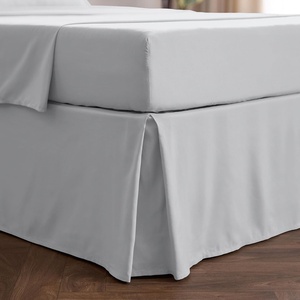 image:imageMellanni Bed Skirt Queen Size  Tailored Drop Bed Skirting  15Inch Pleated Dust Ruffle  Hotel Luxury Bedding  Wrinkle Fade Stain Resistant  1 Bedskirt Queen White1364 Light Gray