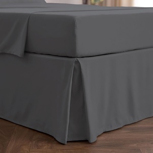 image:imageMellanni Bed Skirt Queen Size  Tailored Drop Bed Skirting  15Inch Pleated Dust Ruffle  Hotel Luxury Bedding  Wrinkle Fade Stain Resistant  1 Bedskirt Queen White1394 Gray
