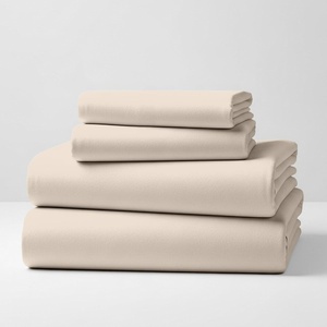 image:imageMellanni Cotton Flannel Sheet Set  Double Brushed for Added Softness amp Comfort  Deep Pocket Fitted Sheet up to 16 4 Piece Set Queen WhiteF150 Beige