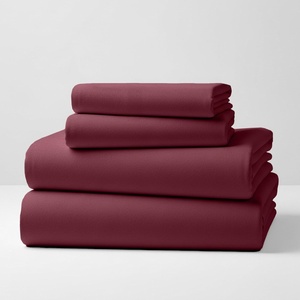 image:imageMellanni Cotton Flannel Sheet Set  Double Brushed for Added Softness amp Comfort  Deep Pocket Fitted Sheet up to 16 4 Piece Set Queen WhiteF565 Burgundy