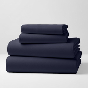 image:imageMellanni Cotton Flannel Sheet Set  Double Brushed for Added Softness amp Comfort  Deep Pocket Fitted Sheet up to 16 4 Piece Set Queen WhiteF875 Navy