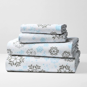 image:imageMellanni Cotton Flannel Sheet Set  Double Brushed for Added Softness amp Comfort  Deep Pocket Fitted Sheet up to 16 4 Piece Set Queen WhiteF935 Snowflake