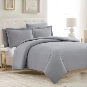 image:imageMellanni Duvet Cover Set  5 PC Iconic Collection Bedding Set  Hotel Luxury Extra Soft amp Cooling  Microfiber  Button Closure and Corner Ties Queen White1364 Light Gray