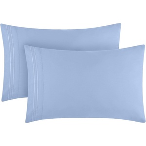 image:imageMellanni Pillow Cases  Luxury Extra Soft  Cooling Pillow Covers  2 PC Iconic Collection Pillowcases  Envelope Closure StandardQueen 20 x 30 White1561 Sky Blue