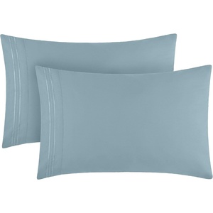 image:imageMellanni Pillow Cases  Luxury Extra Soft  Cooling Pillow Covers  2 PC Iconic Collection Pillowcases  Envelope Closure StandardQueen 20 x 30 White1583 Spa Blue