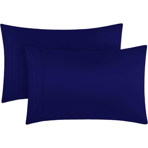 image:imageMellanni Pillow Cases  Luxury Extra Soft  Cooling Pillow Covers  2 PC Iconic Collection Pillowcases  Envelope Closure StandardQueen 20 x 30 White1597 Royal Blue