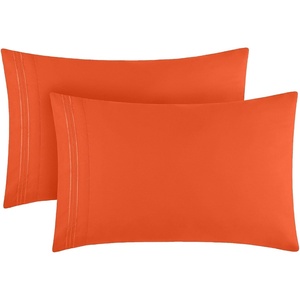 image:imageMellanni Pillow Cases  Luxury Extra Soft  Cooling Pillow Covers  2 PC Iconic Collection Pillowcases  Envelope Closure StandardQueen 20 x 30 White1667 Poppy Orange