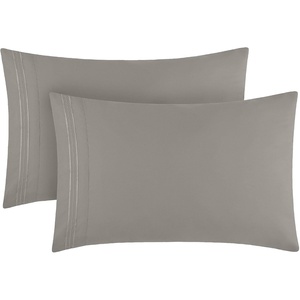 image:imageMellanni Pillow Cases  Luxury Extra Soft  Cooling Pillow Covers  2 PC Iconic Collection Pillowcases  Envelope Closure StandardQueen 20 x 30 White1875 Taupe