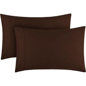 image:imageMellanni Pillow Cases  Luxury Extra Soft  Cooling Pillow Covers  2 PC Iconic Collection Pillowcases  Envelope Closure StandardQueen 20 x 30 White1887 Brown