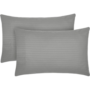 image:imageMellanni Pillow Cases  Luxury Extra Soft  Cooling Pillow Covers  2 PC Iconic Collection Pillowcases  Envelope Closure StandardQueen 20 x 30 White2364 Striped Gray  Silver