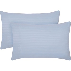 image:imageMellanni Pillow Cases  Luxury Extra Soft  Cooling Pillow Covers  2 PC Iconic Collection Pillowcases  Envelope Closure StandardQueen 20 x 30 White2535 Striped Light Blue