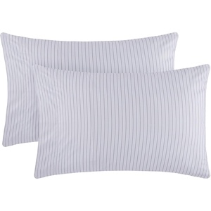 image:imageMellanni Pillow Cases  Luxury Extra Soft  Cooling Pillow Covers  2 PC Iconic Collection Pillowcases  Envelope Closure StandardQueen 20 x 30 White3394 Pinstripe Gray