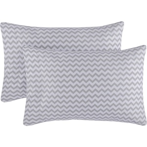 image:imageMellanni Pillow Cases  Luxury Extra Soft  Cooling Pillow Covers  2 PC Iconic Collection Pillowcases  Envelope Closure StandardQueen 20 x 30 White5364 Chevron Gray