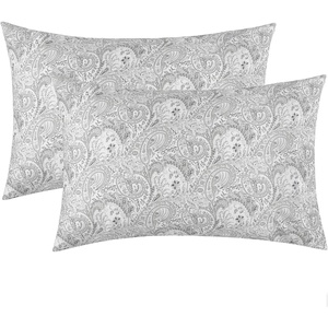 image:imageMellanni Pillow Cases  Luxury Extra Soft  Cooling Pillow Covers  2 PC Iconic Collection Pillowcases  Envelope Closure StandardQueen 20 x 30 White7394 Paisley Gray