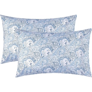 image:imageMellanni Pillow Cases  Luxury Extra Soft  Cooling Pillow Covers  2 PC Iconic Collection Pillowcases  Envelope Closure StandardQueen 20 x 30 White7535 Paisley Blue