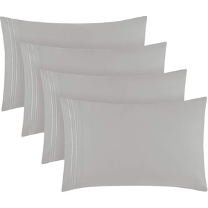 image:imageMellanni Pillow Cases Set  4 PC Iconic Collection Pillowcases  Hotel Luxury Extra Soft Cooling Pillow Covers  Wrinkle Fade Stain ResistantStandardQueen 20 x 30 Light Gray1364 Light Gray