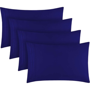 image:imageMellanni Pillow Cases Set  4 PC Iconic Collection Pillowcases  Hotel Luxury Extra Soft Cooling Pillow Covers  Wrinkle Fade Stain ResistantStandardQueen 20 x 30 Light Gray1597 Royal Blue