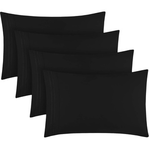 image:imageMellanni Pillow Cases Set  4 PC Iconic Collection Pillowcases  Hotel Luxury Extra Soft Cooling Pillow Covers  Wrinkle Fade Stain ResistantStandardQueen 20 x 30 Light Gray1990 Black