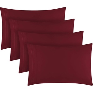 image:imageMellanni Pillow Cases Set  4 PC Iconic Collection Pillowcases  Hotel Luxury Extra Soft Cooling Pillow Covers  Wrinkle Fade Stain ResistantStandardQueen 20 x 30 Light Gray1752 Brick Red
