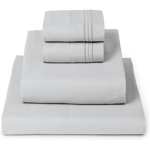 image:imageMellanni Queen Sheet Set  6Piece Iconic Collection Bedding  Including 4 Pillowcases 16Inch Deep Pocket Easy Care Extra Soft Cooling Sheets Brushed Microfiber  White1364 Light Gray