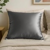 image:imageMellanni Pure Silk Pillowcase Queen Size  Perfect for Hair and Skin  Preventing Wrinkles  Easy Care  Naturally Cooling Silk Pillow Cover with Hidden Zipper Queen WhiteDark Gray