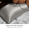 image:imageMellanni Pure Silk Pillowcase Queen Size  Perfect for Hair and Skin  Preventing Wrinkles  Easy Care  Naturally Cooling Silk Pillow Cover with Hidden Zipper Queen WhiteDark Gray