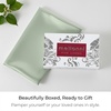image:imageMellanni Pure Silk Pillowcase Queen Size  Perfect for Hair and Skin  Preventing Wrinkles  Easy Care  Naturally Cooling Silk Pillow Cover with Hidden Zipper Queen WhiteLight Green
