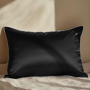 image:imageMellanni Pure Silk Pillowcase Queen Size  Perfect for Hair and Skin  Preventing Wrinkles  Easy Care  Naturally Cooling Silk Pillow Cover with Hidden Zipper Queen WhiteBlack  White Piping