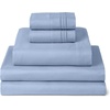 image:imageMellanni Iconic 4Piece Ultra Soft Sheet Set Queen Brown1561 Sky Blue