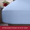image:imageMellanni Iconic 4Piece Ultra Soft Sheet Set Queen Brown1561 Sky Blue
