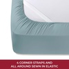 image:imageMellanni Iconic 4Piece Ultra Soft Sheet Set Queen Brown1583 Spa Blue