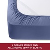 image:imageMellanni Iconic 4Piece Ultra Soft Sheet Set Queen Brown1593 Blue Nova