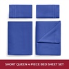 image:imageMellanni Iconic 4Piece Ultra Soft Sheet Set Queen Brown1597 Royal Blue