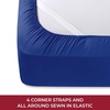 image:imageMellanni Iconic 4Piece Ultra Soft Sheet Set Queen Brown1597 Royal Blue