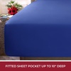 image:imageMellanni Iconic 4Piece Ultra Soft Sheet Set Queen Brown1597 Royal Blue