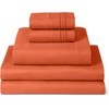 image:imageMellanni Iconic 4Piece Ultra Soft Sheet Set Queen Brown1667 Poppy Orange